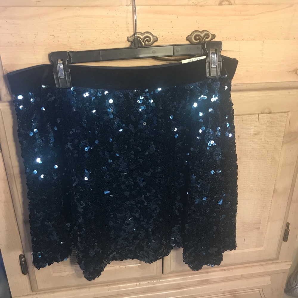 New Aeropostale Blue Sequin Skirt sz XXL